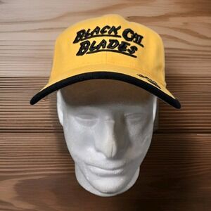 Black Cat Blades Baseball Cap‎ Hat Mens Adjustable Yellow Strapback OSFM